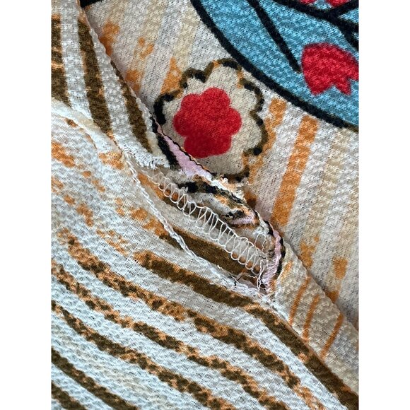 Cupshe Cover Up Shirt Size Large Floral Striped Button Front Top Tropical Beach - Picture 6 of 10